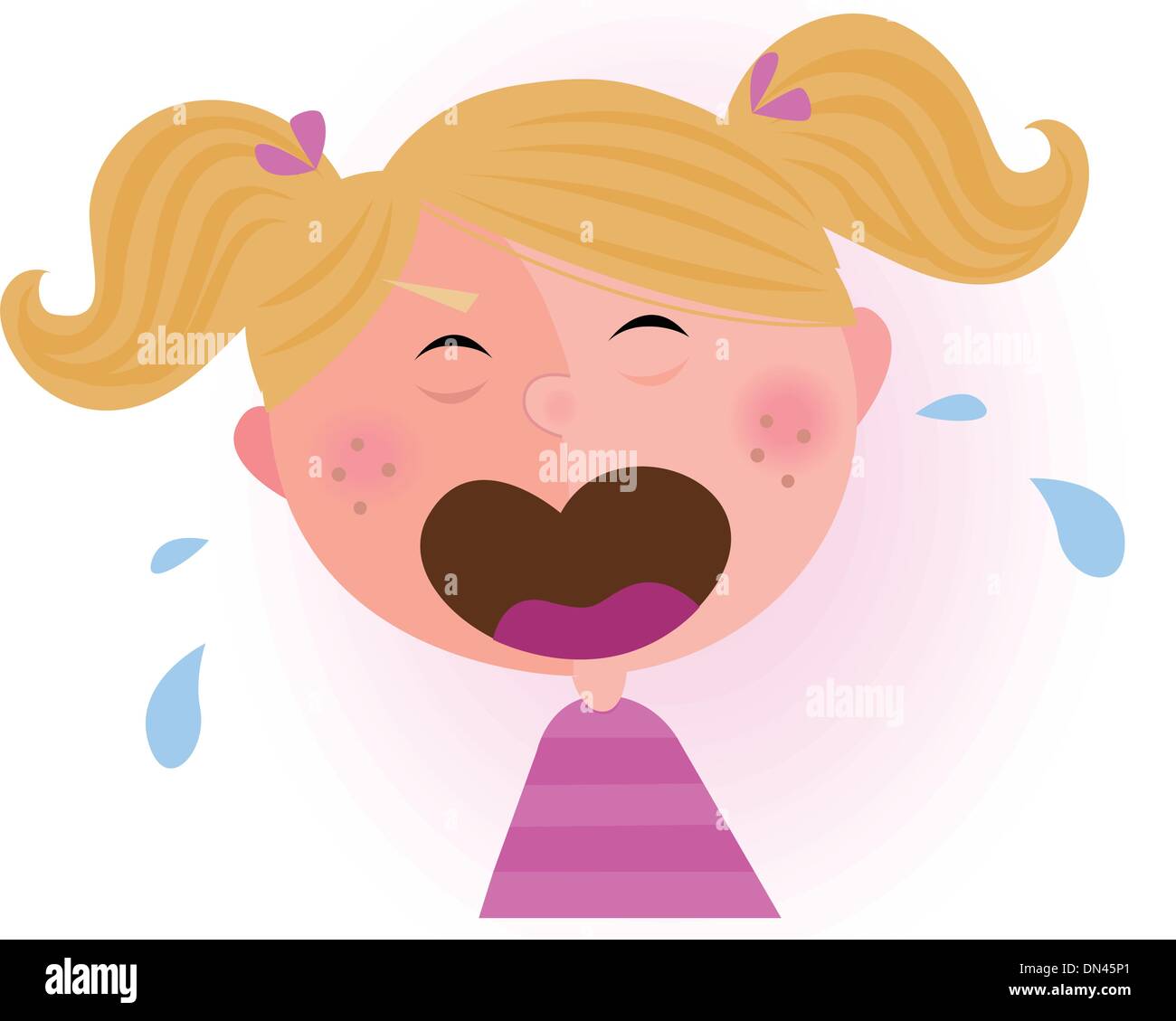 Crying baby girl Stock Vector