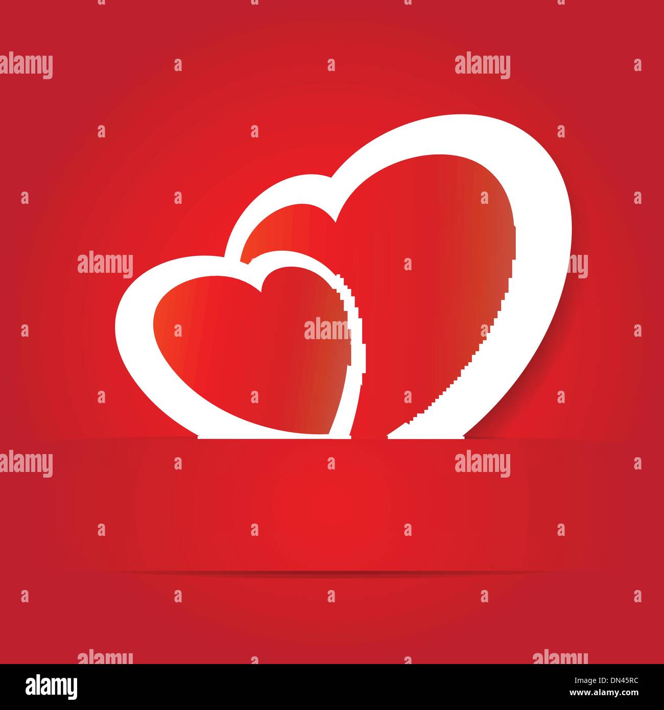 Valentines cards with two hearts and place for your text Stock Vector ...