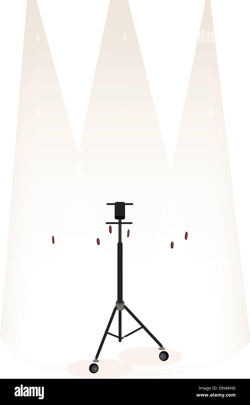 Beautiful Congas with Stand on Brown Stage Background Stock Vector