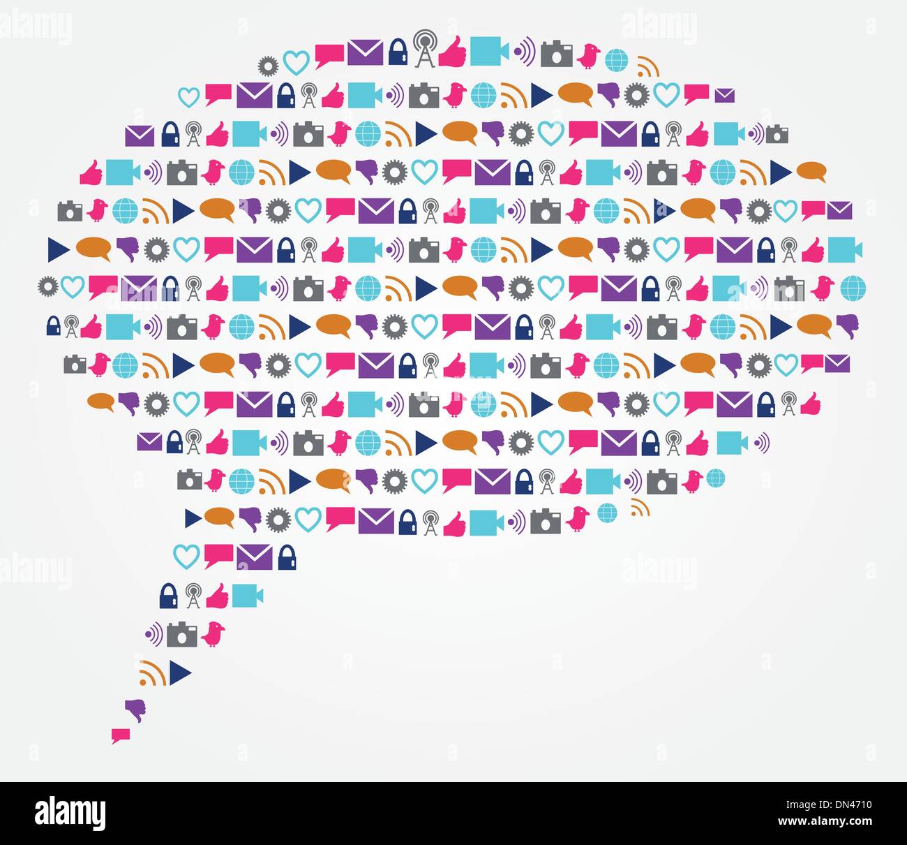 Social technology and networking speech and text bubble Stock Vector