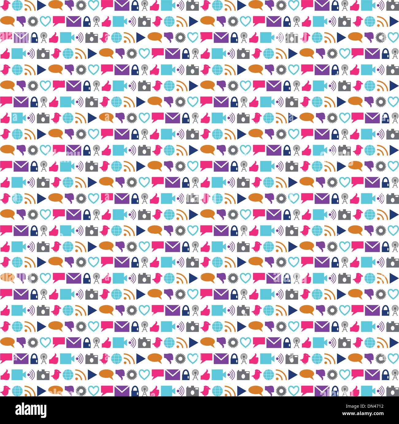 Social technology and networking icon background pattern Stock Vector