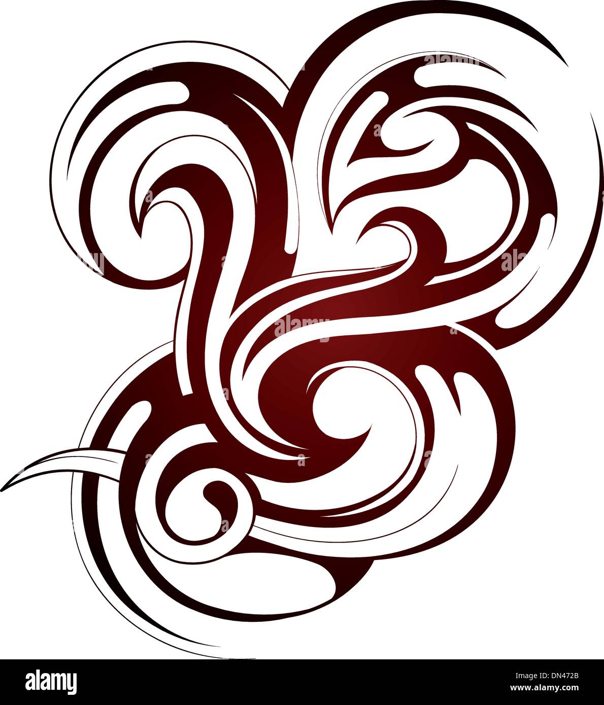 Tribal tattoo. Fire flame Stock Vector