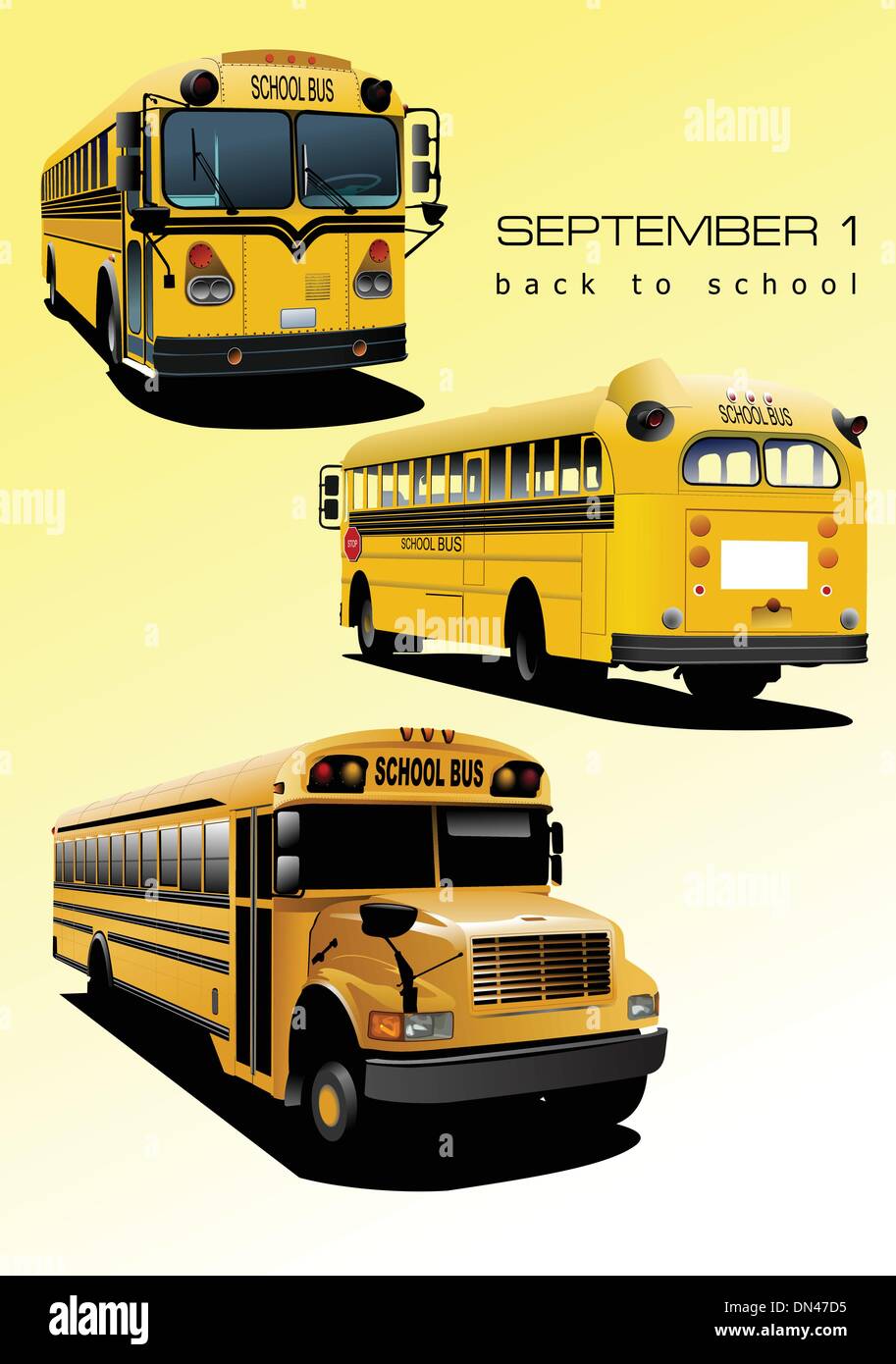 Vector yellow school bus Stock Vector Images - Alamy