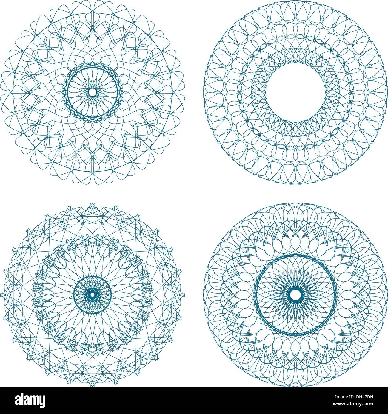 Set of Vector Guilloche Rosettes Stock Vector Image & Art Alamy