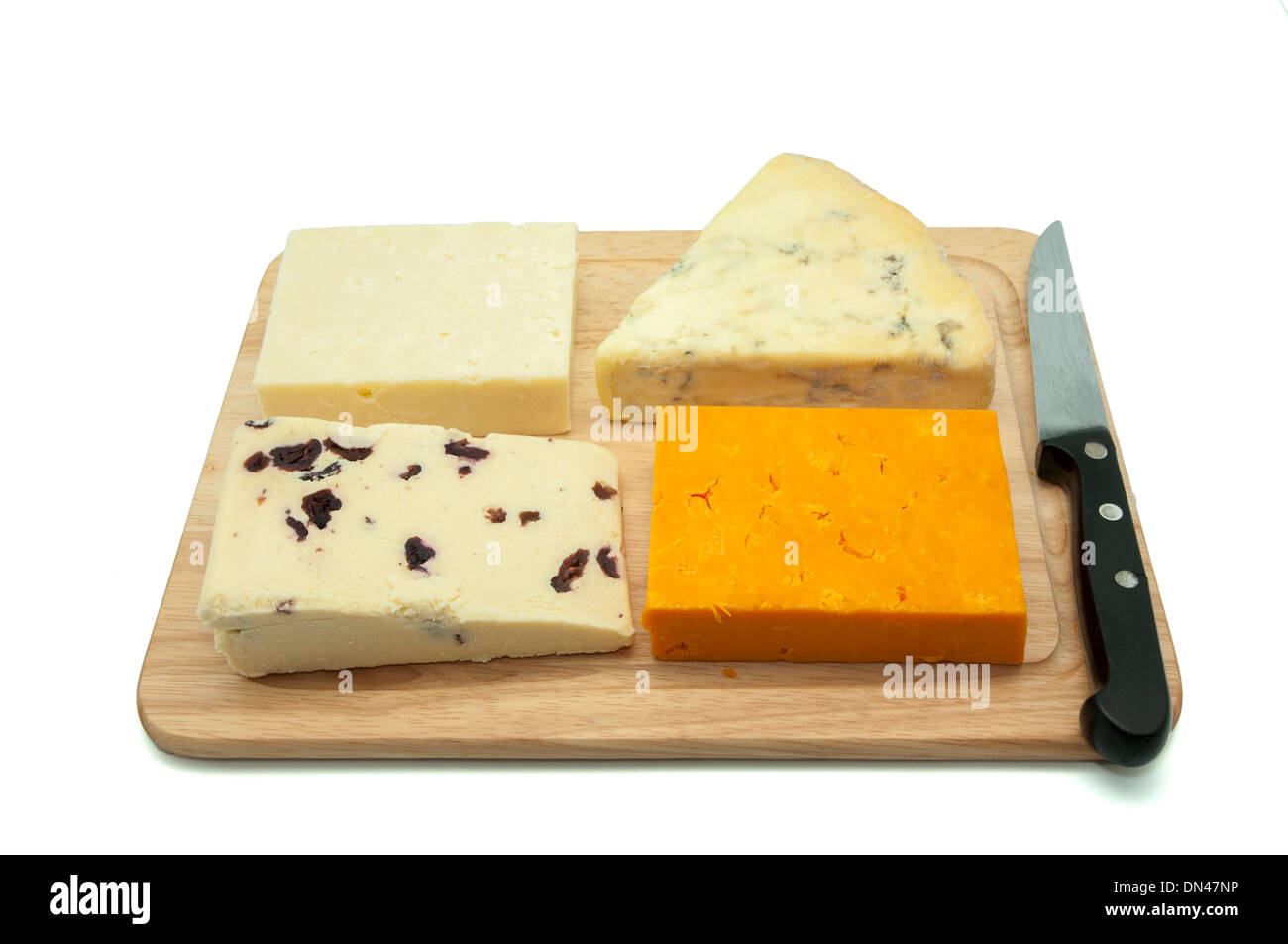 cheese board on a white background Stock Photo