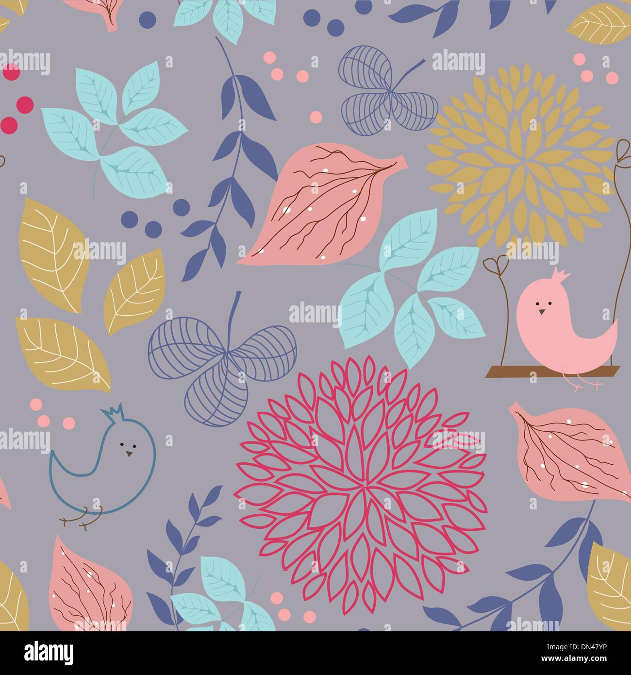 Vintage seamless background with birds Stock Vector Image & Art - Alamy