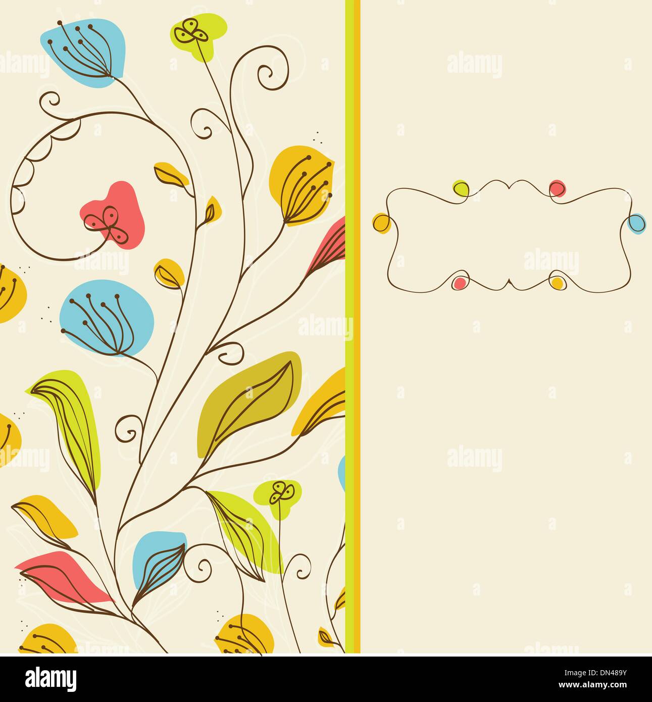 Vintage vector frame on floral background Stock Vector Image & Art - Alamy