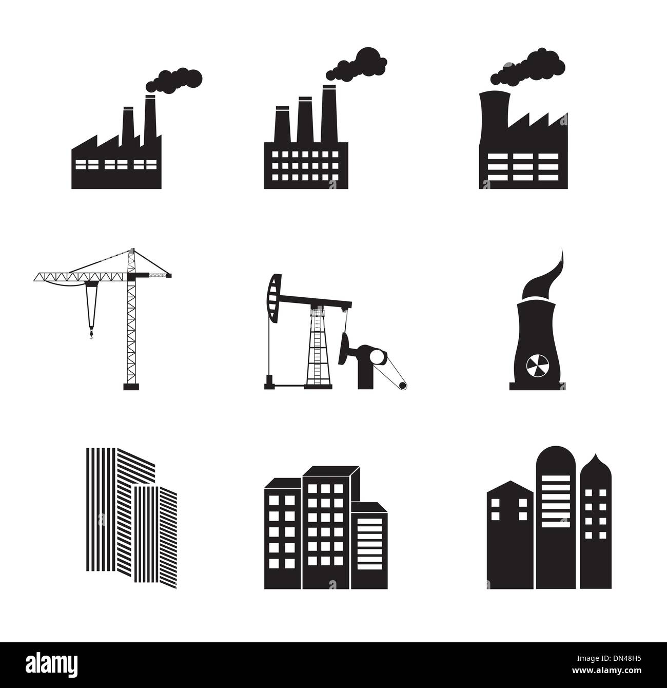 Industry icons Stock Vector