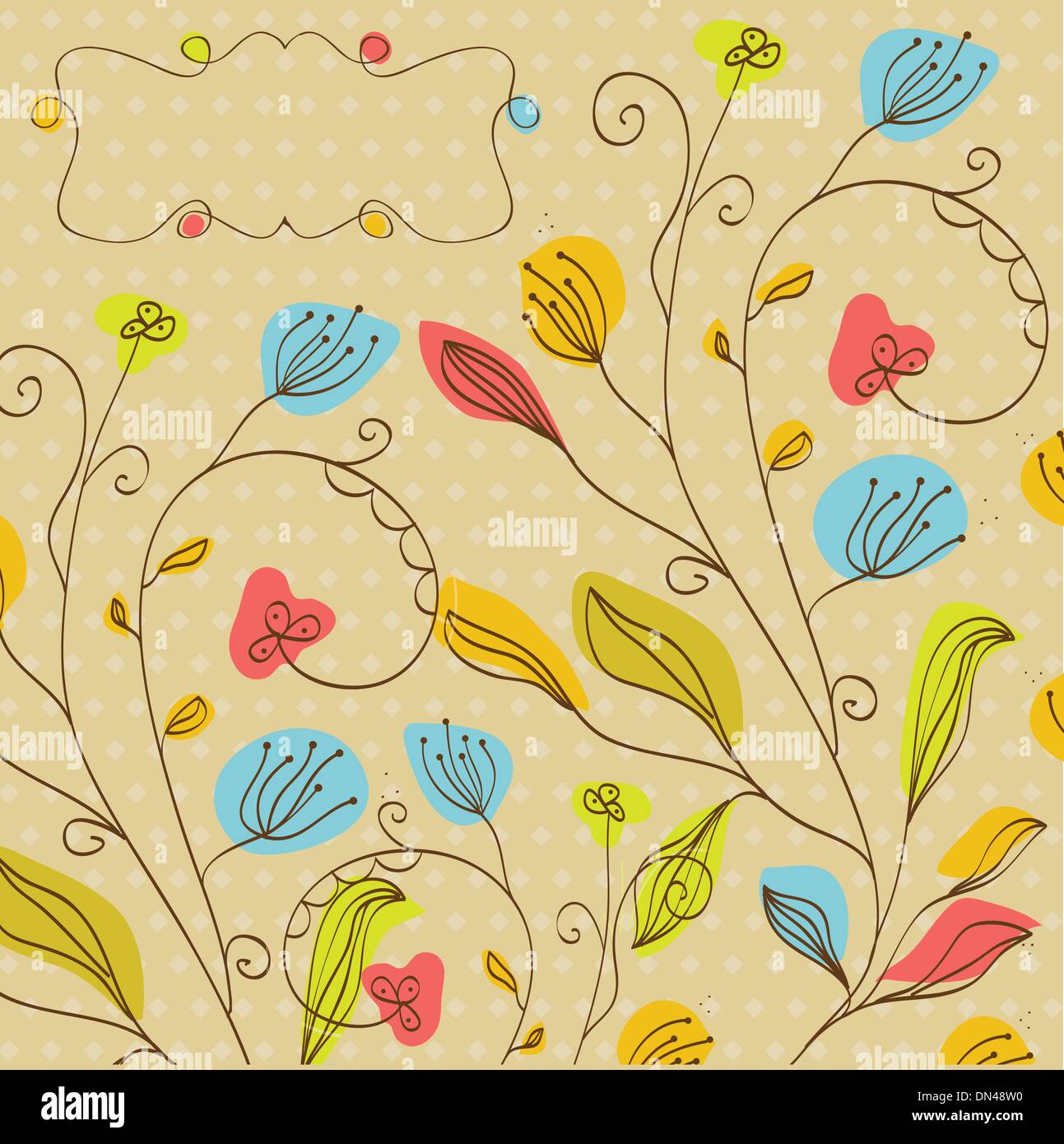 Vintage vector frame on floral background Stock Vector Image & Art - Alamy