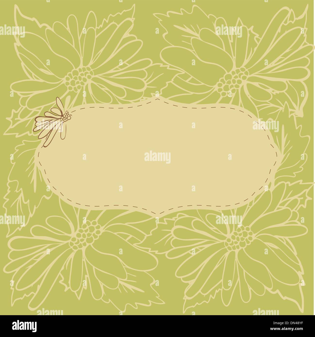 Vintage vector frame on floral background Stock Vector Image & Art - Alamy