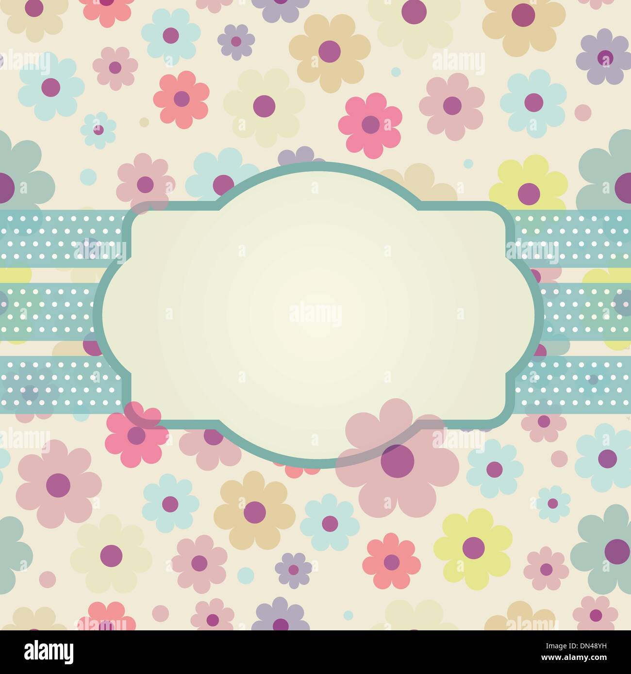 Vintage vector frame on floral background Stock Vector Image & Art - Alamy