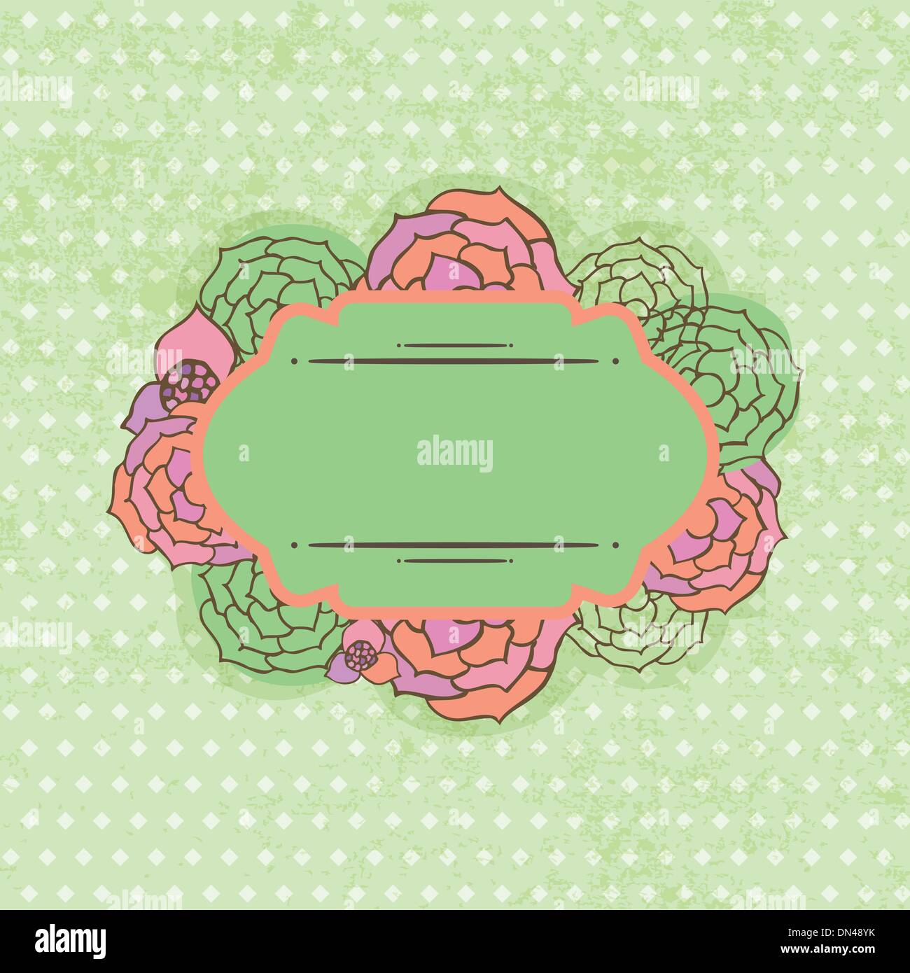 Vintage vector frame on floral background Stock Vector Image & Art - Alamy