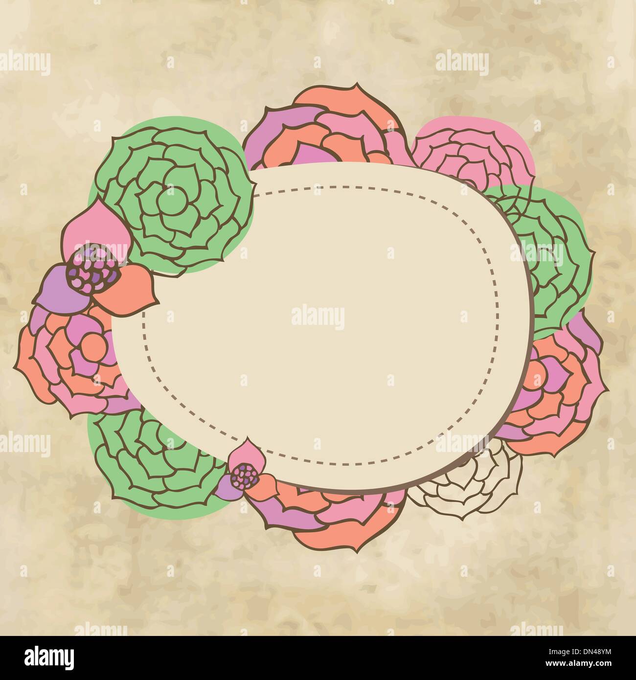 Vintage vector frame on floral background Stock Vector Image & Art - Alamy