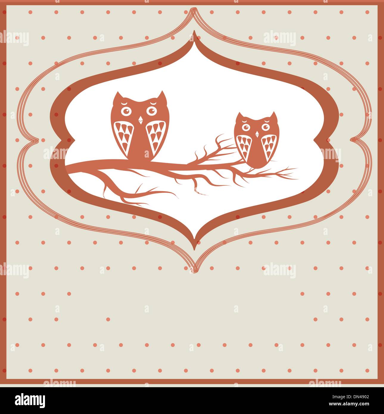 Two cute owls on the tree branch Stock Vector Image & Art - Alamy