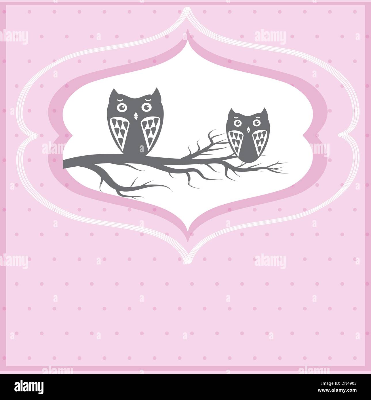 Two cute owls on the tree branch Stock Vector Image & Art - Alamy