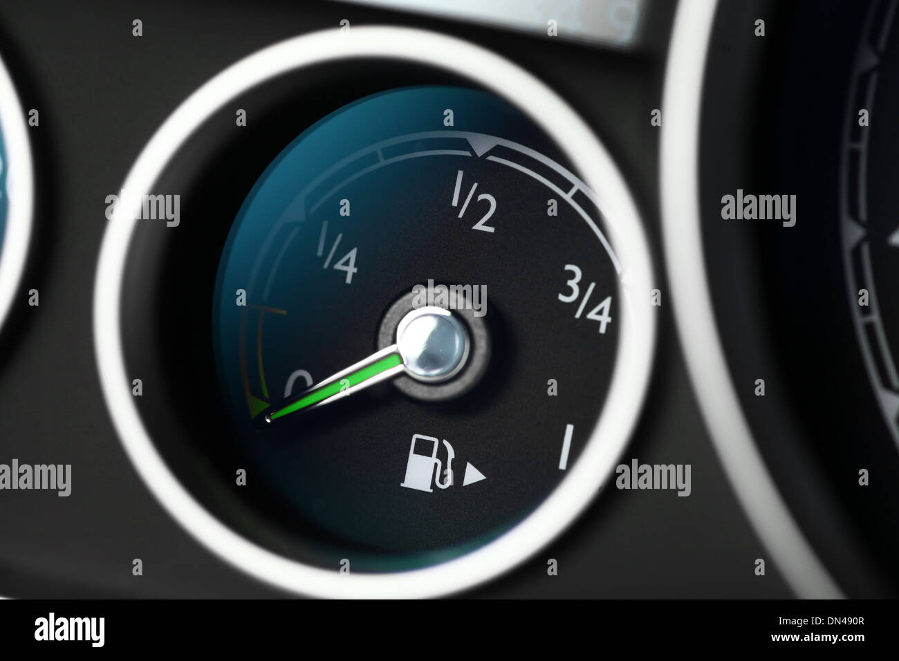 Closeup shot of a fuel gauge in a car Stock Photo Alamy
