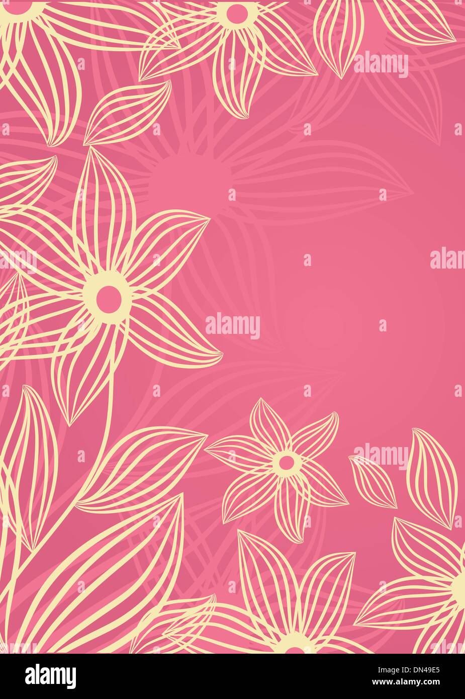 Vintage floral card with handdrawn flowers Stock Vector Image & Art - Alamy
