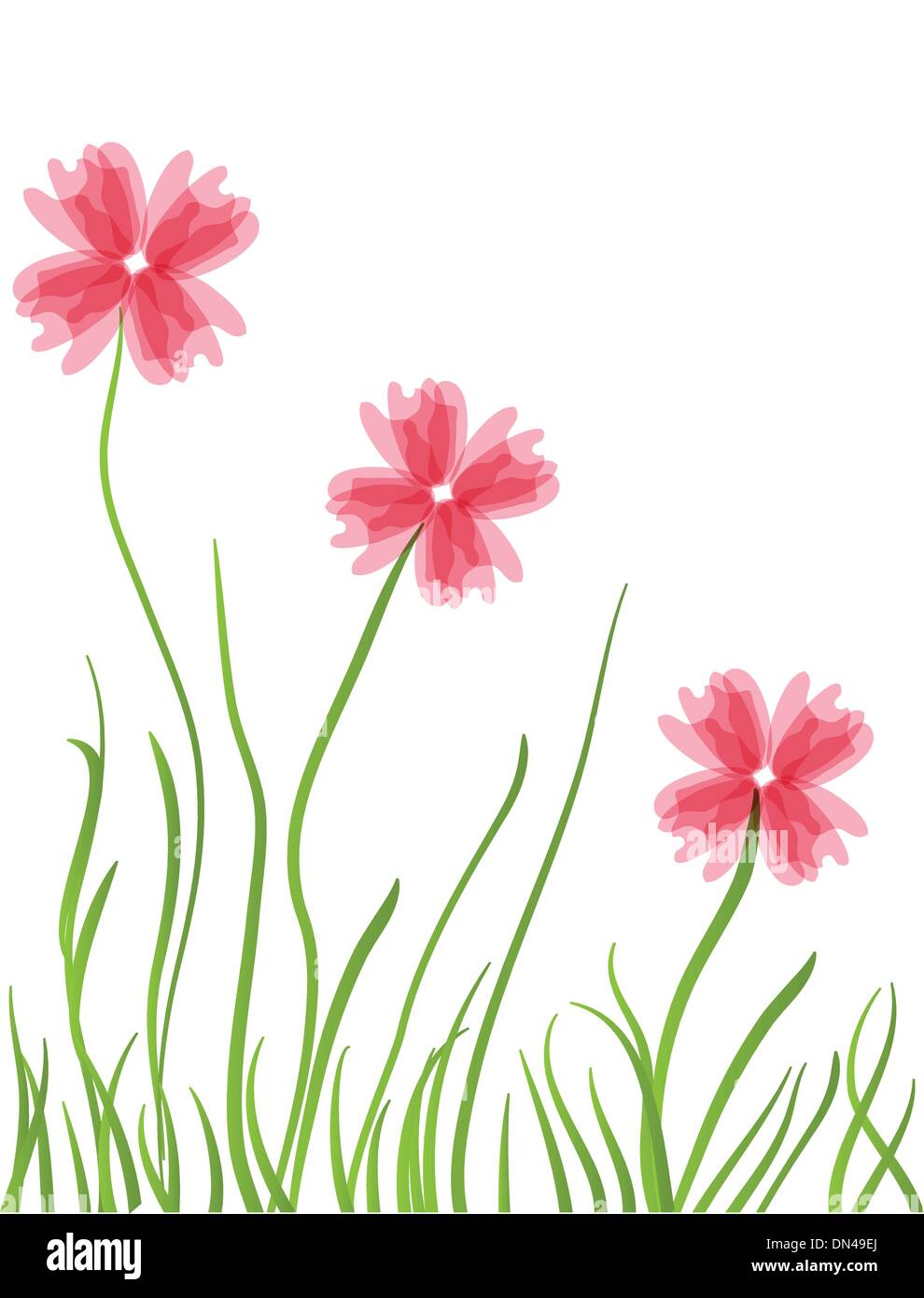 Vintage floral card with handdrawn flowers Stock Vector Image & Art - Alamy