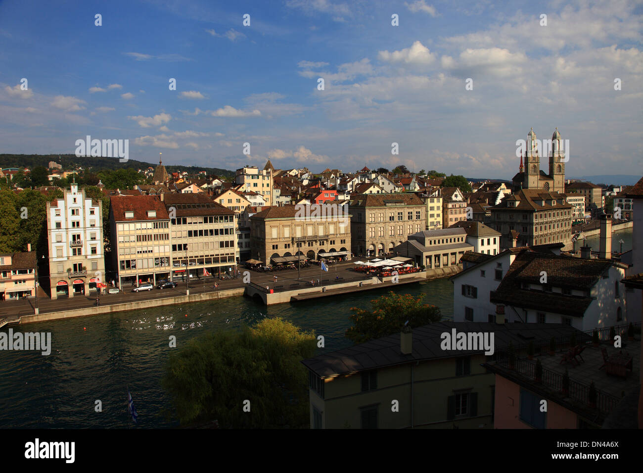Switzerland,Zurich,old city and Limmat river. Stock Photo