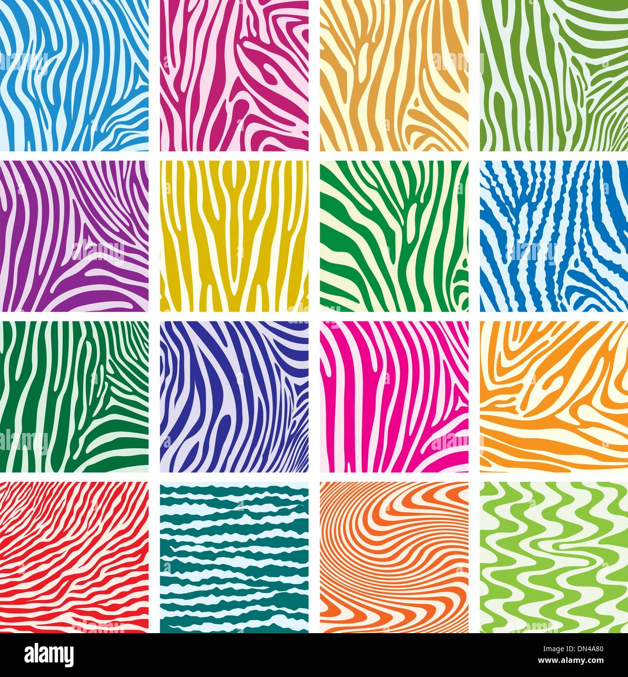 vector set of colorful skin textures of zebra Stock Vector Image & Art ...