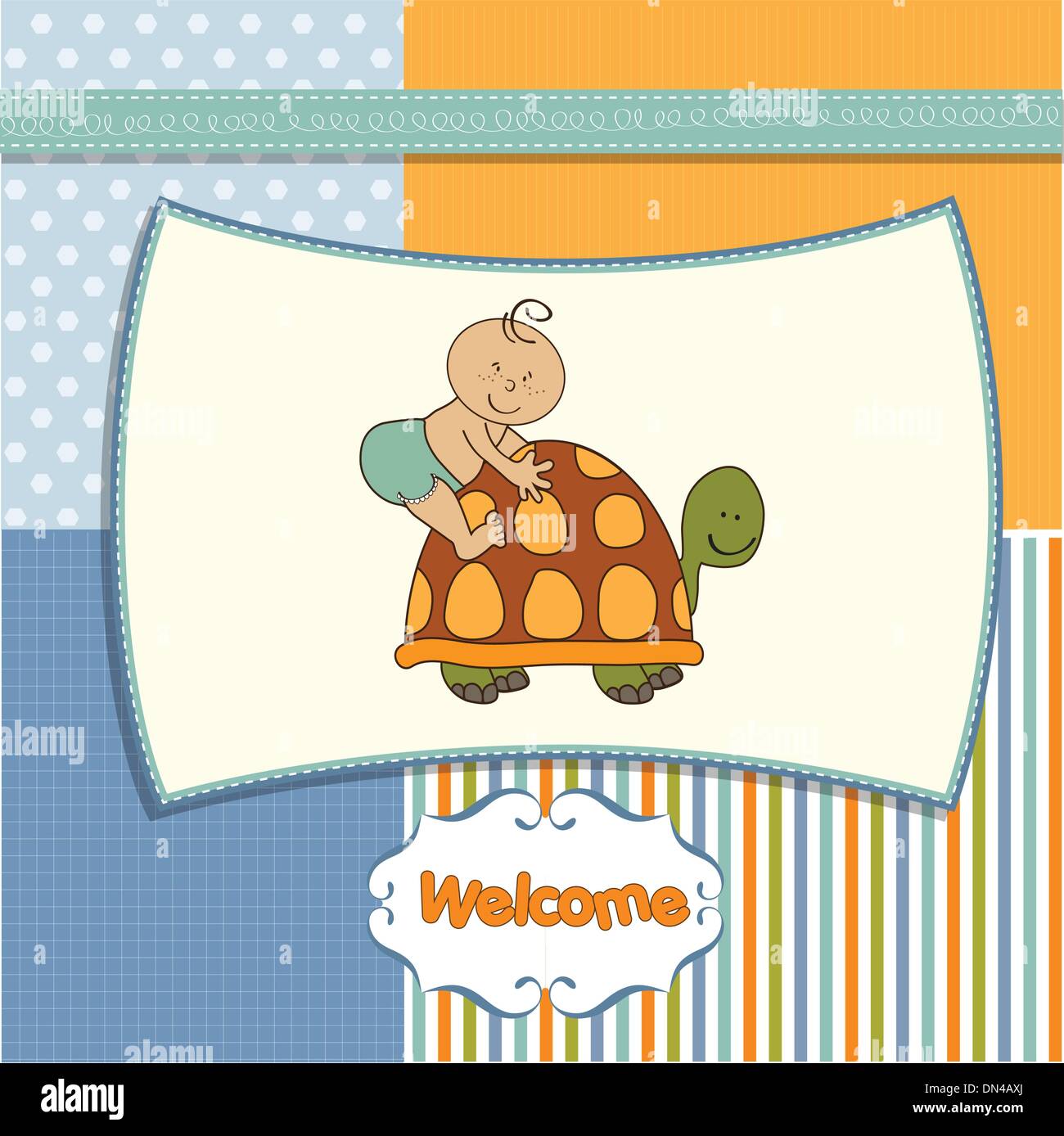 funny baby boy announcement card Stock Vector Image & Art Alamy