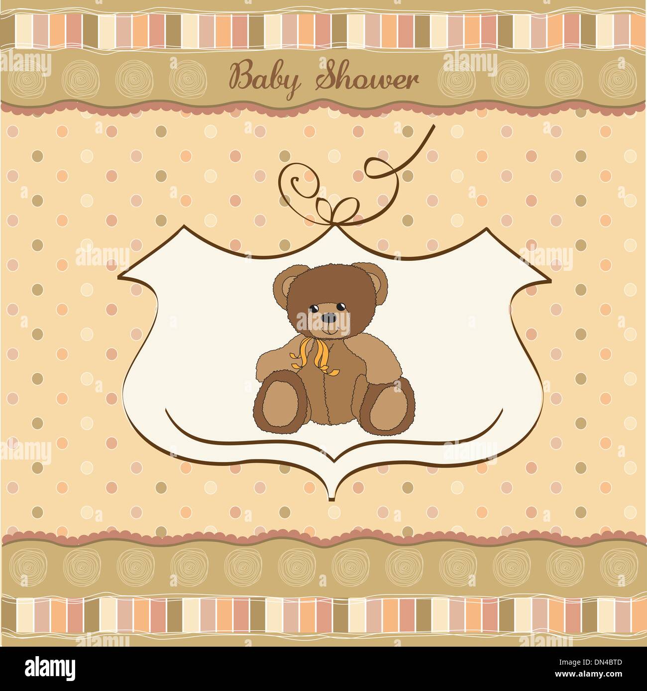 baby shower card with teddy bear toy Stock Vector Image & Art - Alamy