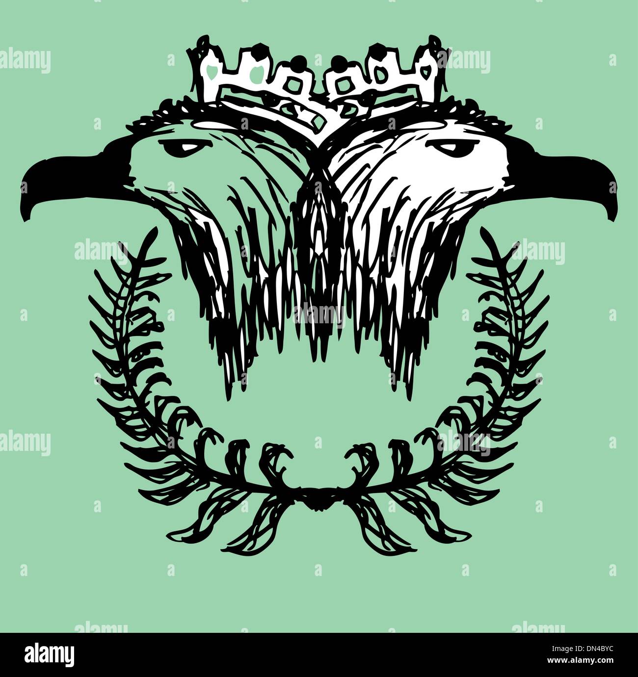 hand drawing eagle head vector art Stock Vector