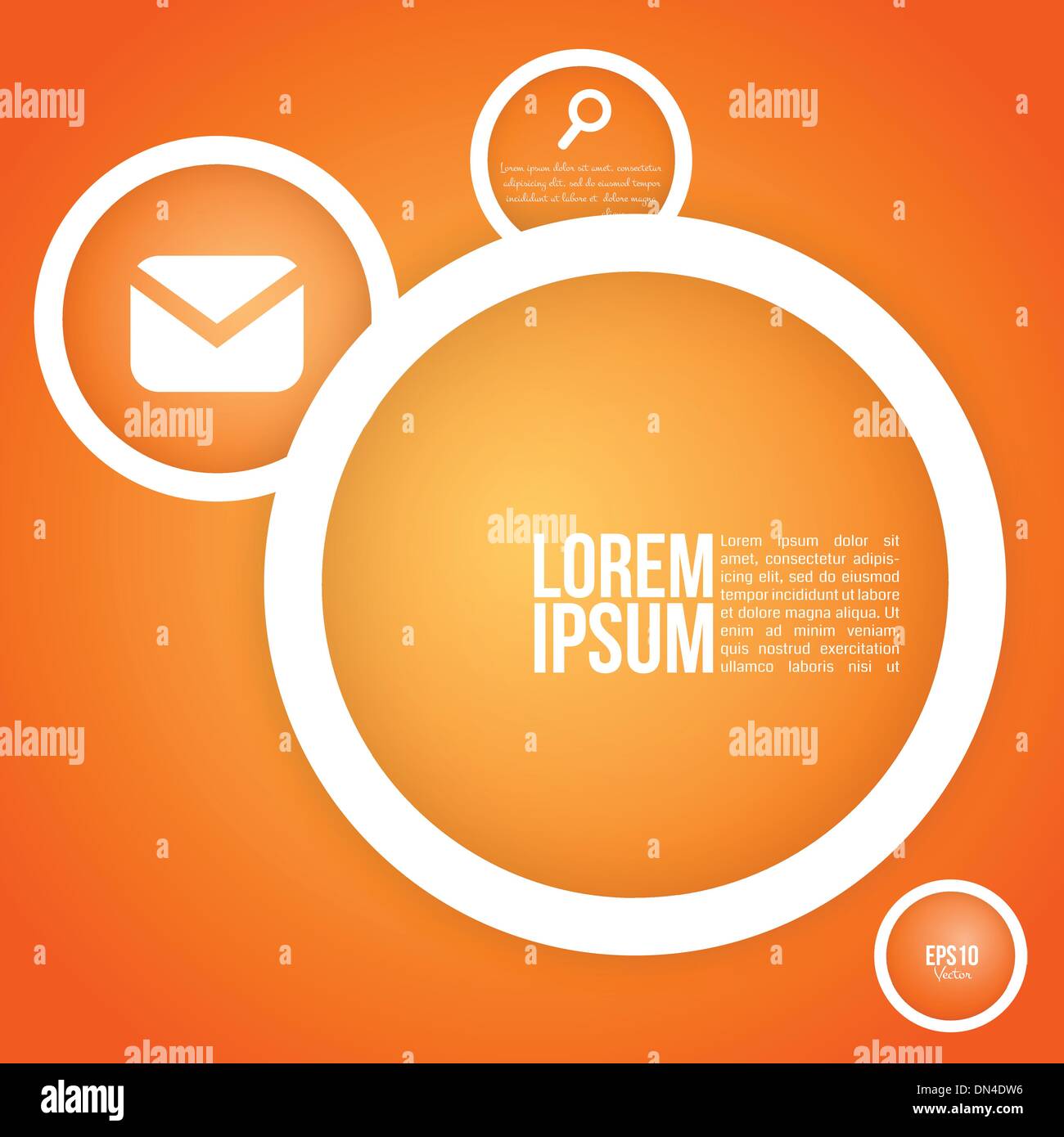 White speech bubbles on orange background Stock Vector