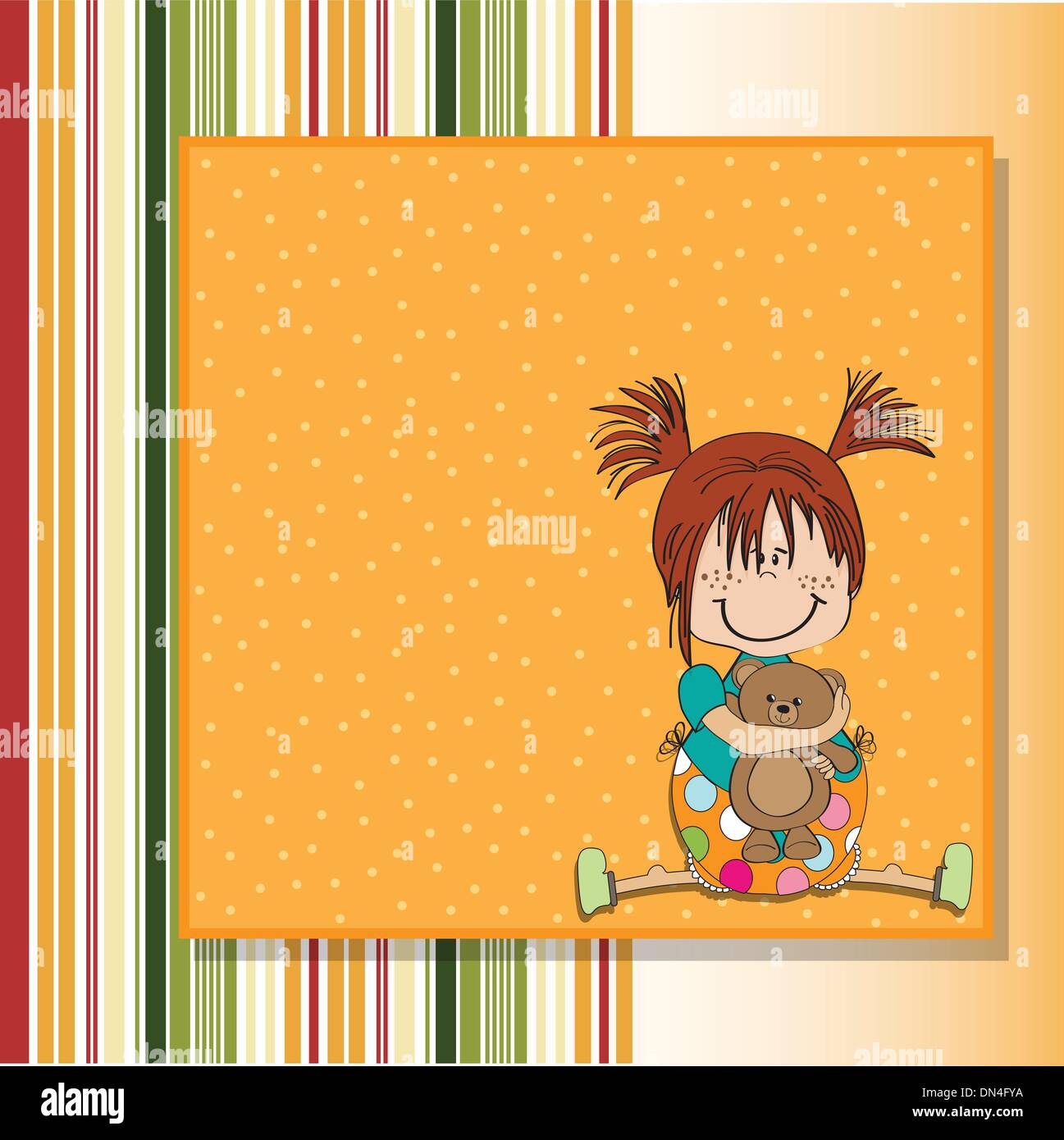 little girl sitting with her teddy bear Stock Vector Image & Art - Alamy