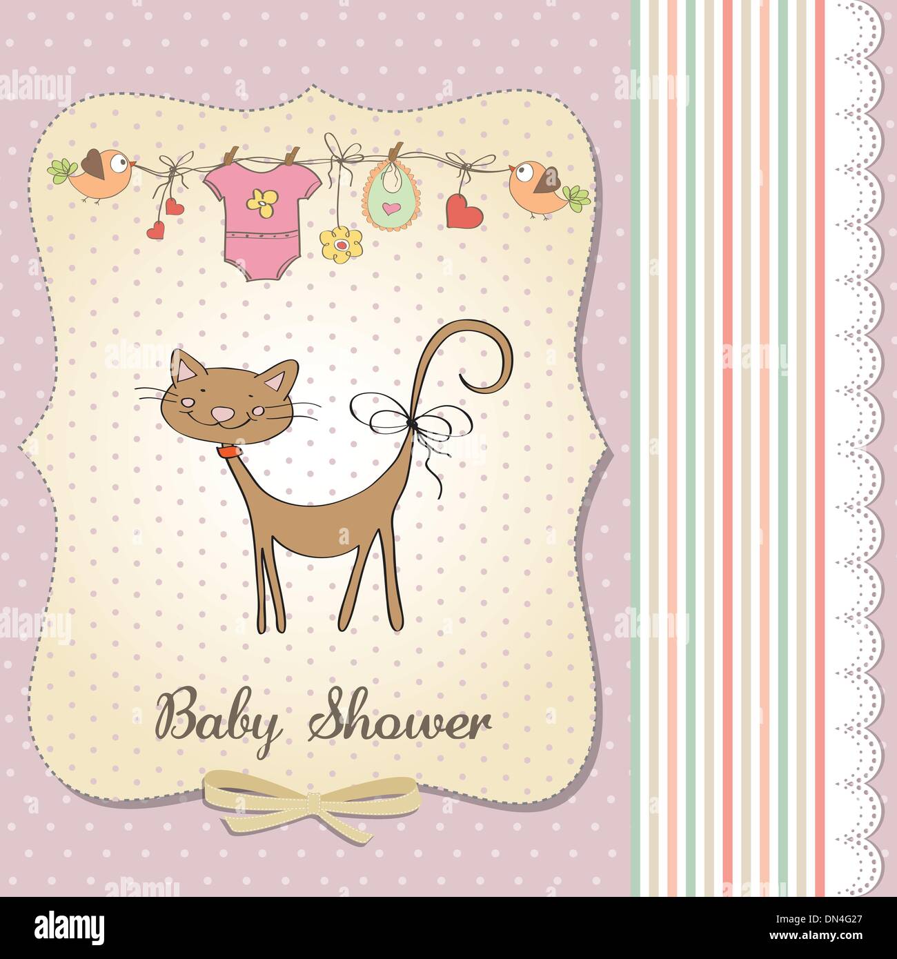 new baby shower card with cat Stock Vector Image & Art - Alamy