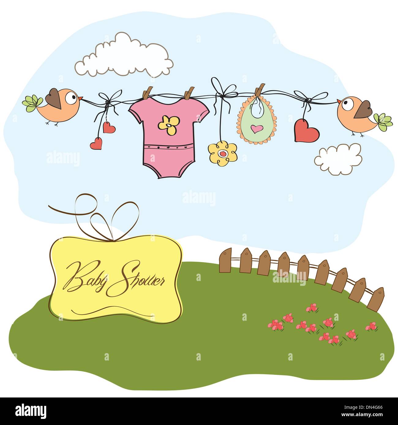 baby girl shower card Stock Vector Image & Art - Alamy