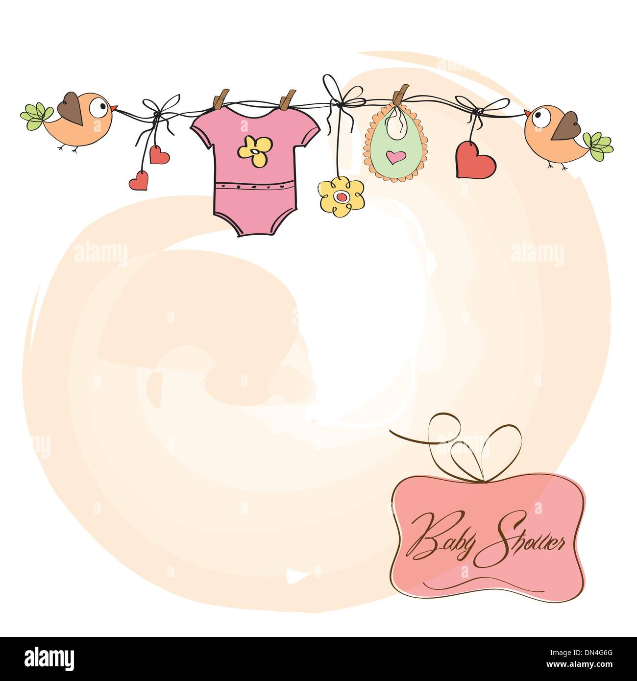 baby girl shower card Stock Vector Image & Art - Alamy