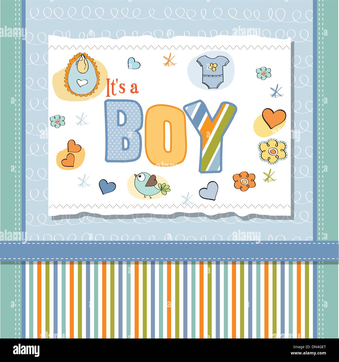 baby boy shower card Stock Vector Image &amp; Art - Alamy