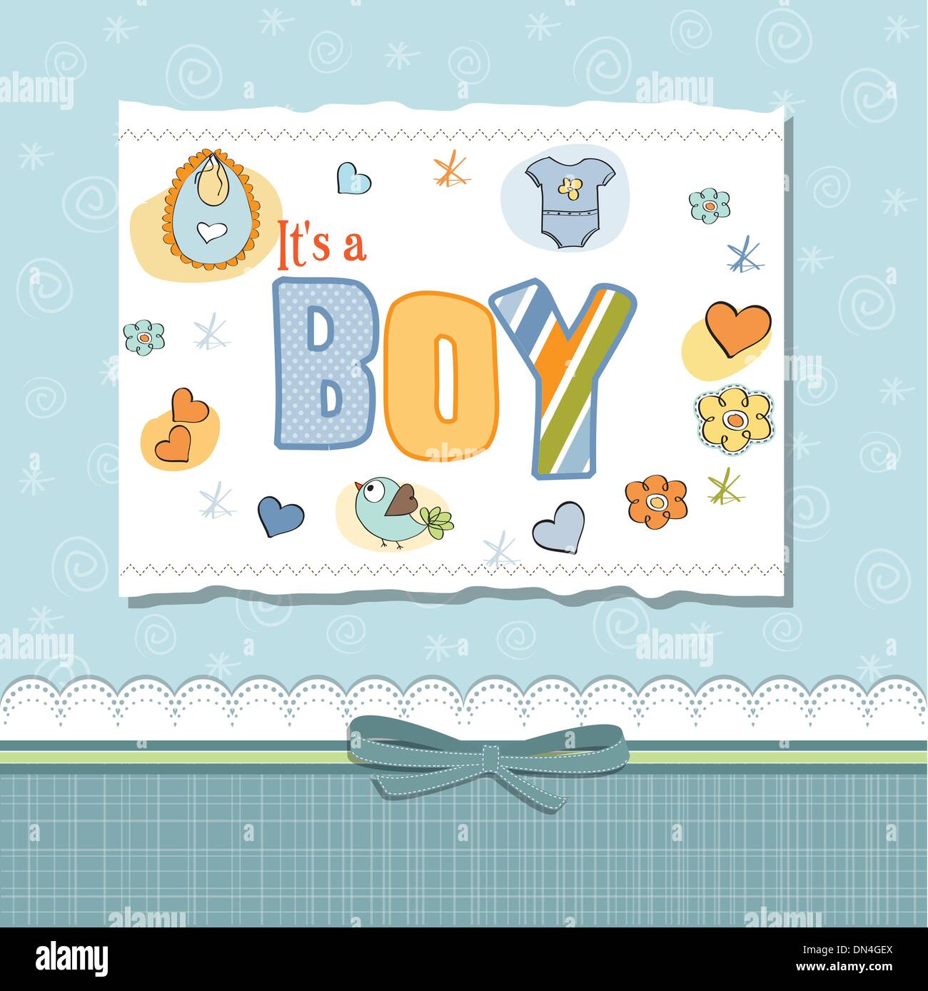 baby boy shower card Stock Vector Image & Art - Alamy