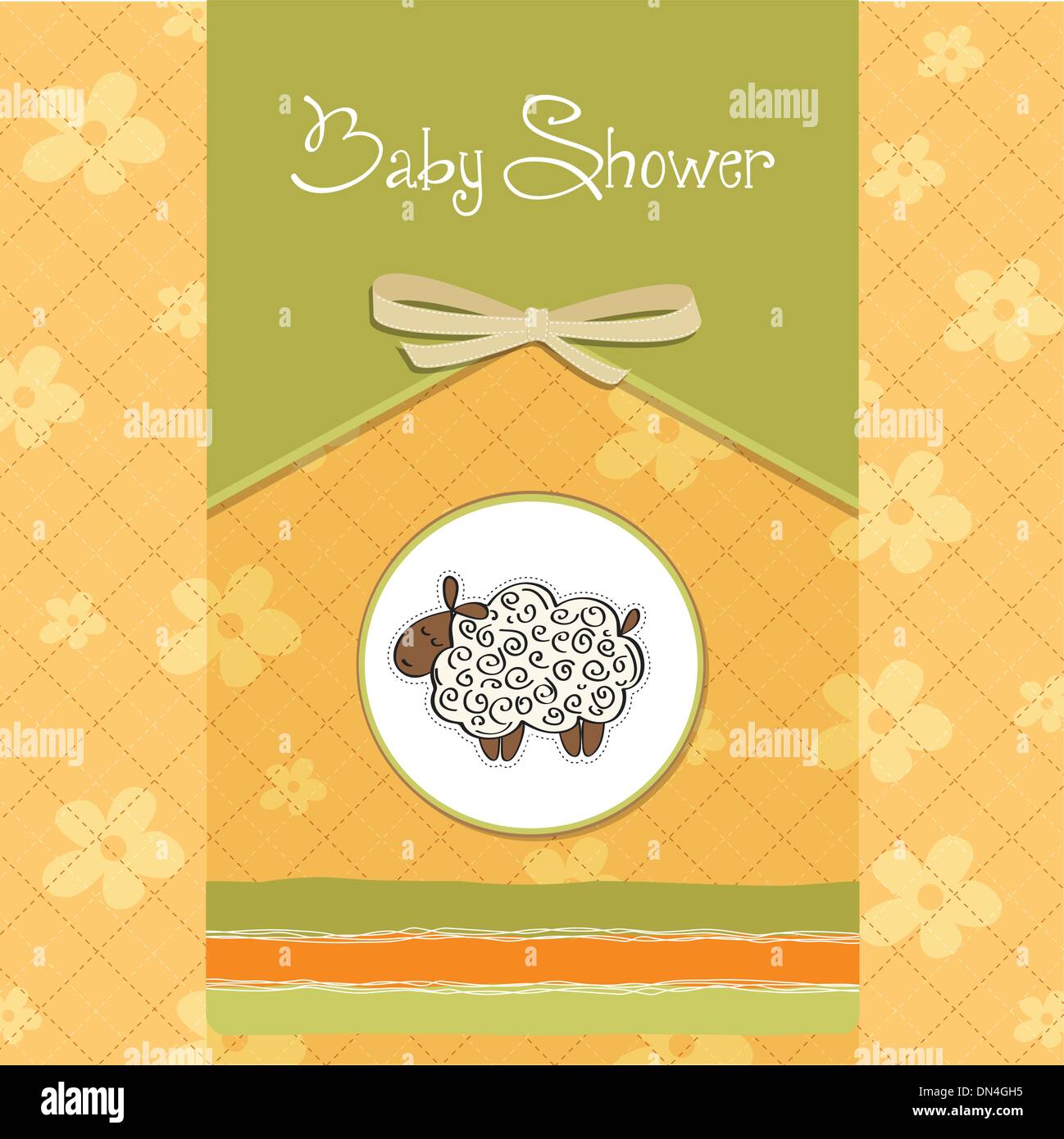 cute baby shower card with sheep Stock Vector Image & Art Alamy