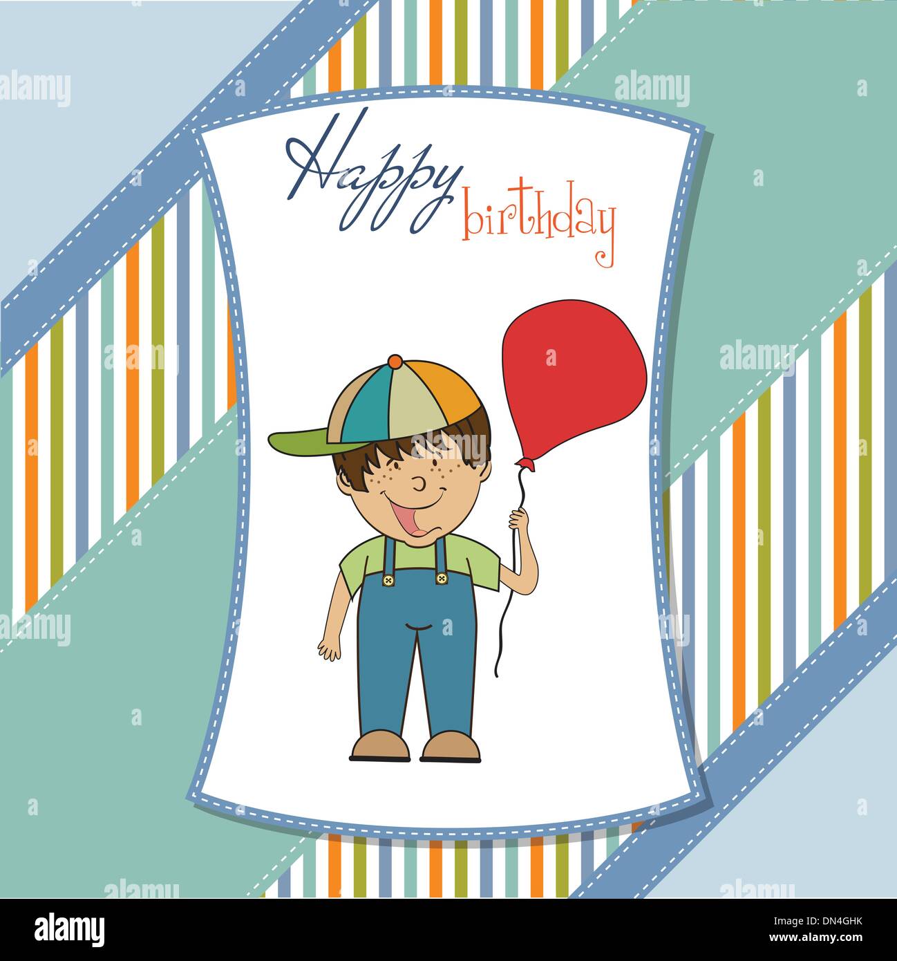 birthday greeting card with little boy Stock Vector Image & Art - Alamy