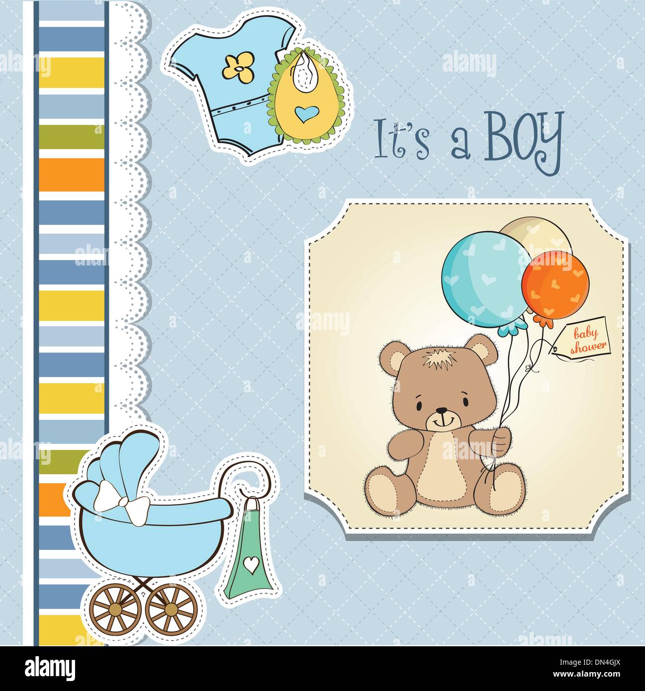baby shower card with cute teddy bear Stock Vector Image & Art - Alamy