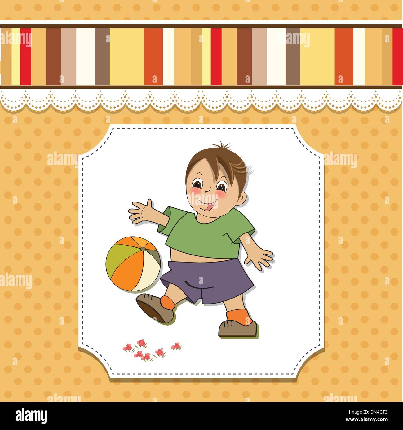 little boy playing ball Stock Vector Image & Art Alamy