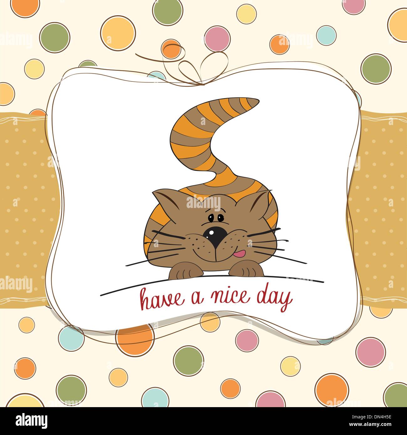kitty wishes you a nice day Stock Vector