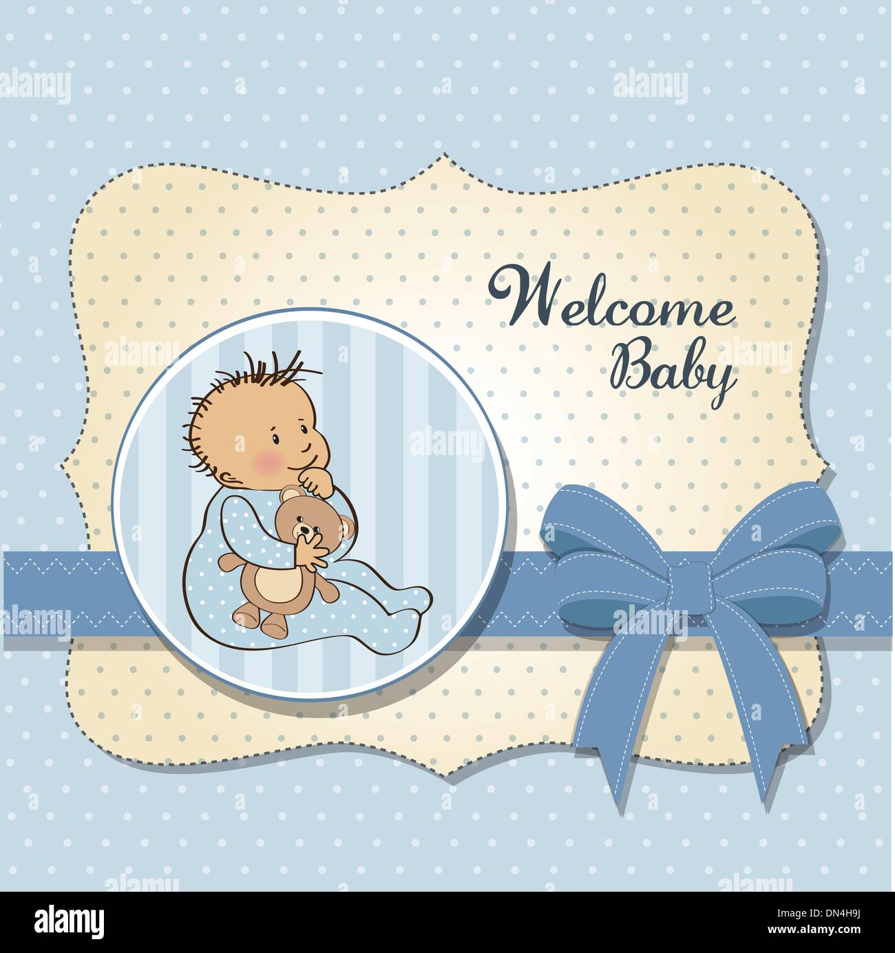 romantic baby boy shower card Stock Vector Image & Art Alamy