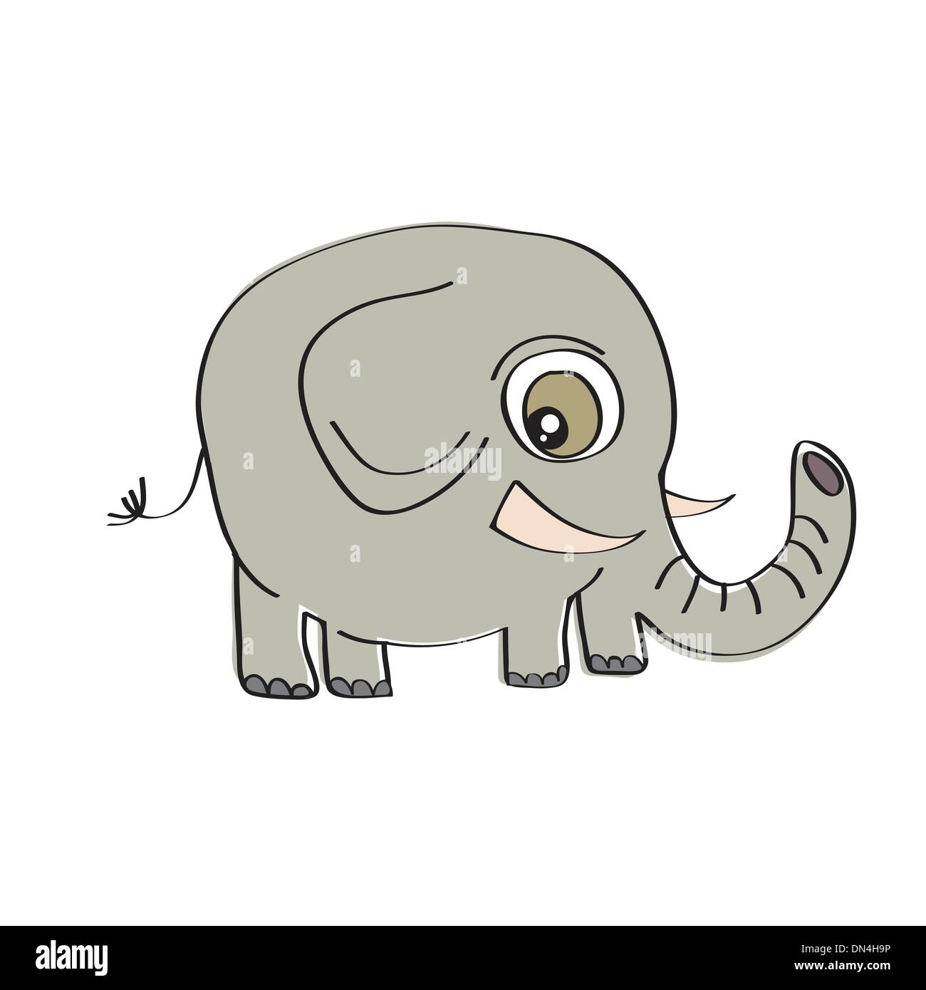 little cute elephant isolated on white background Stock Vector