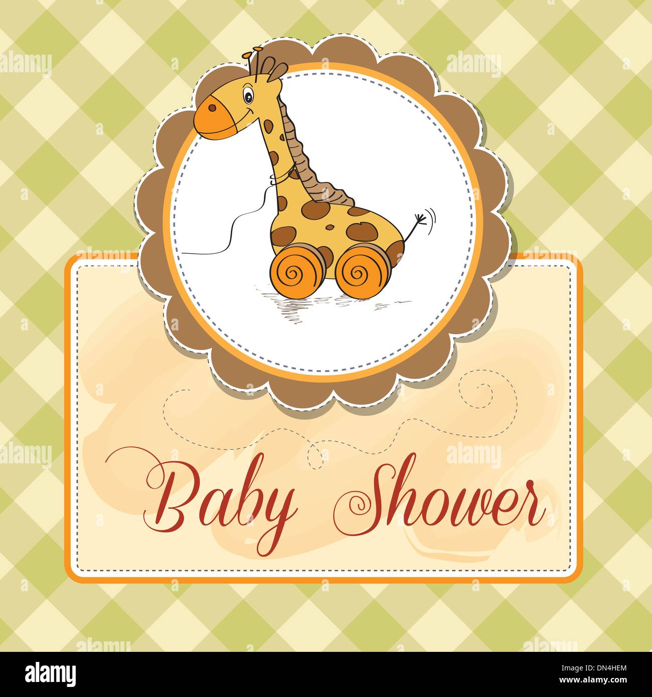 Baby shower card with cute giraffe Stock Vector Image & Art - Alamy