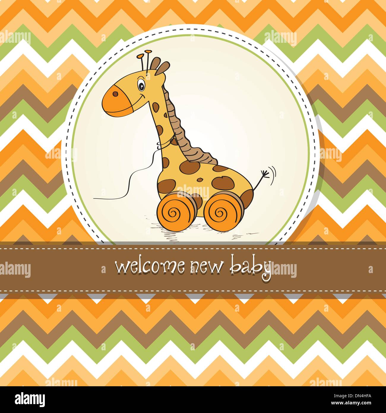 Baby shower card with cute giraffe Stock Vector Image &amp; Art - Alamy