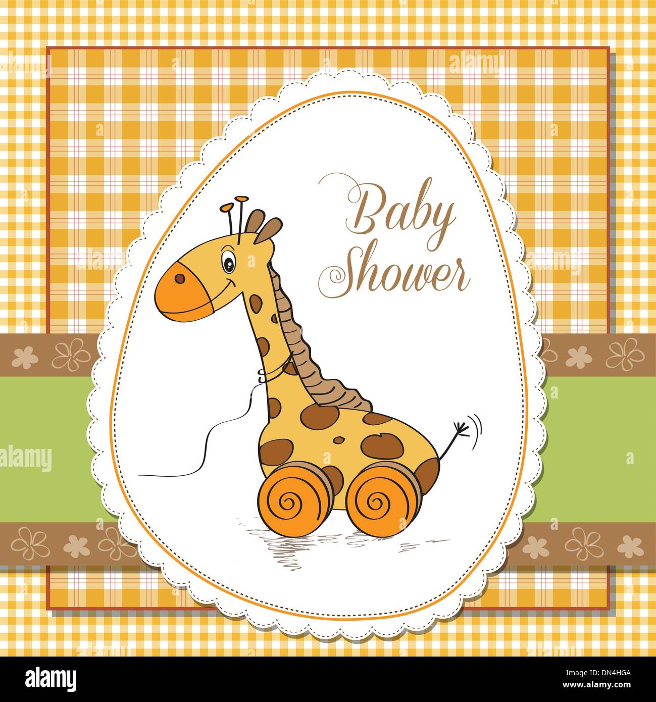 Baby shower card with cute giraffe Stock Vector Image &amp; Art - Alamy