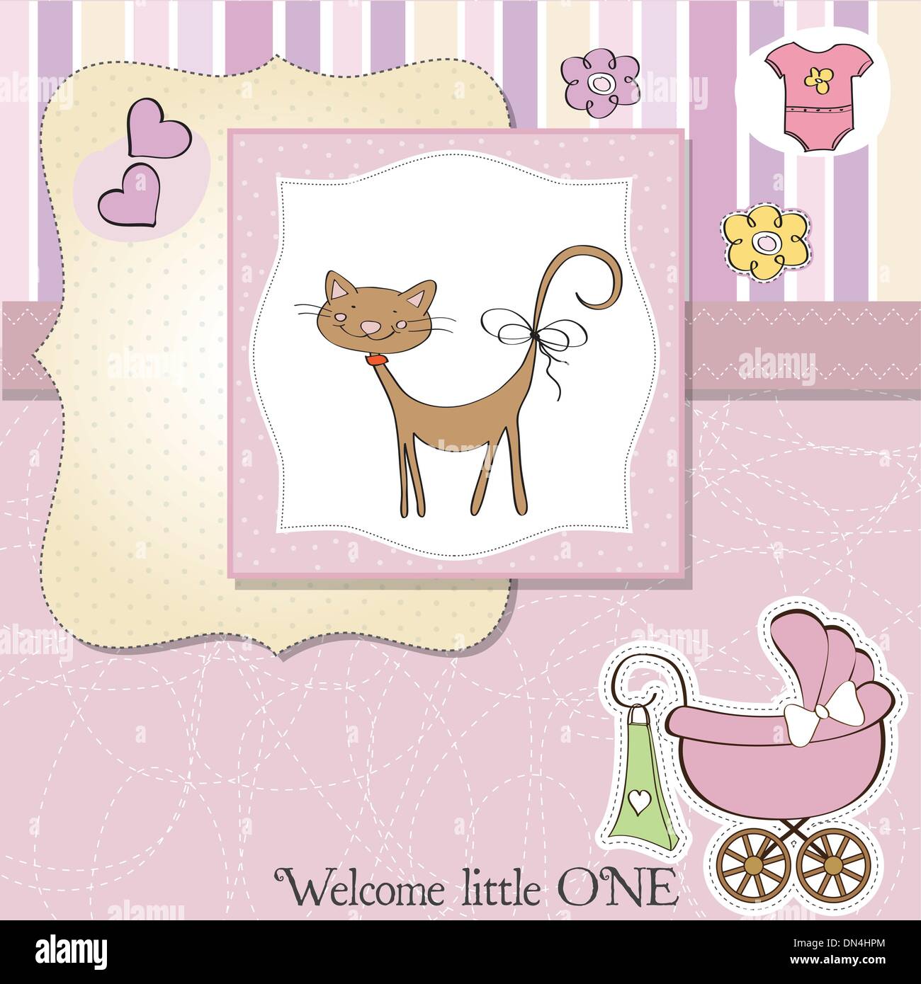 new baby shower card with cat Stock Vector Image & Art - Alamy