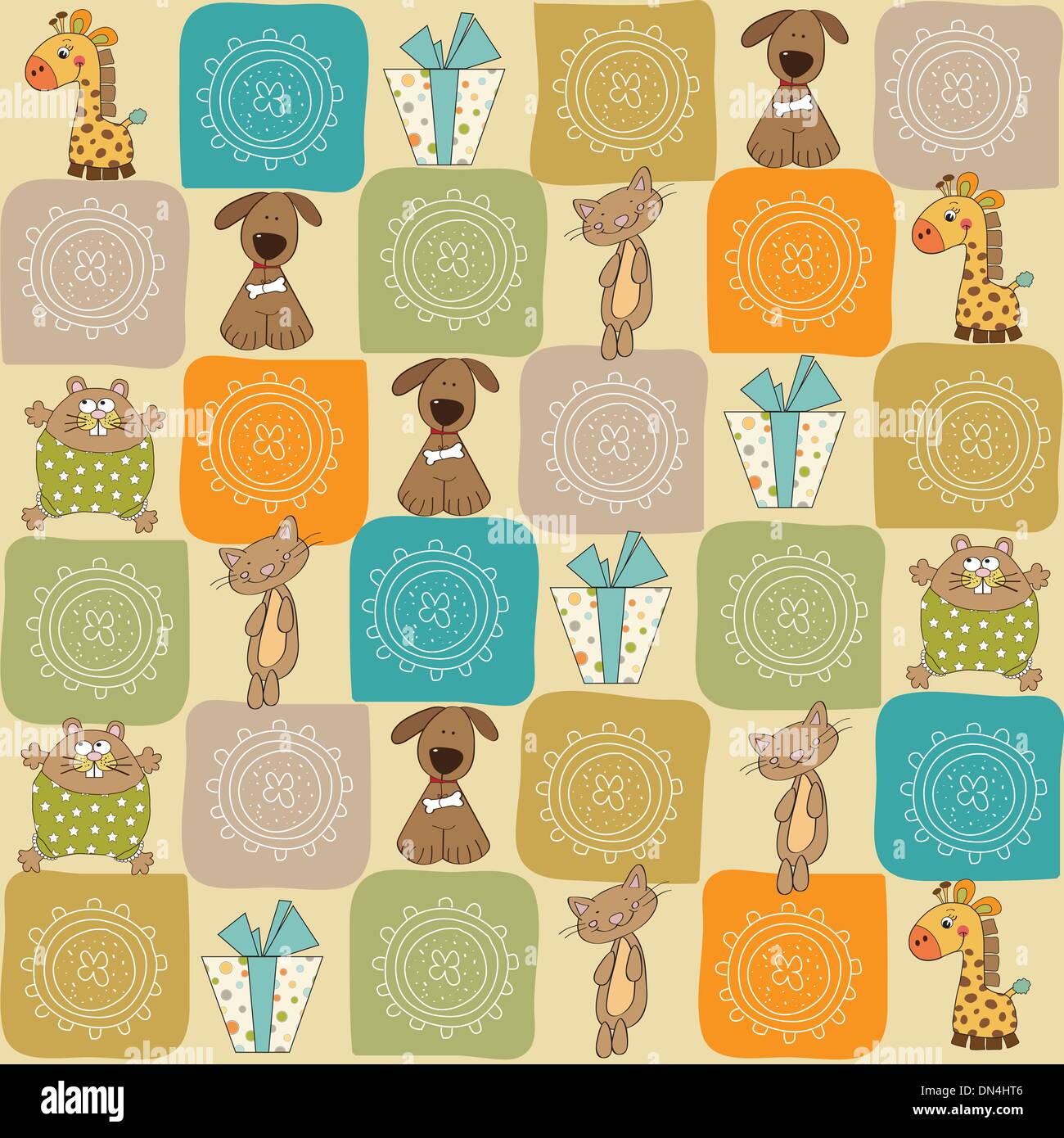 childish seamless pattern with toys Stock Vector