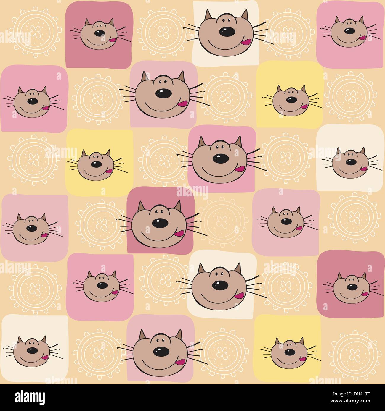 childish seamless pattern with cats Stock Vector Image & Art - Alamy