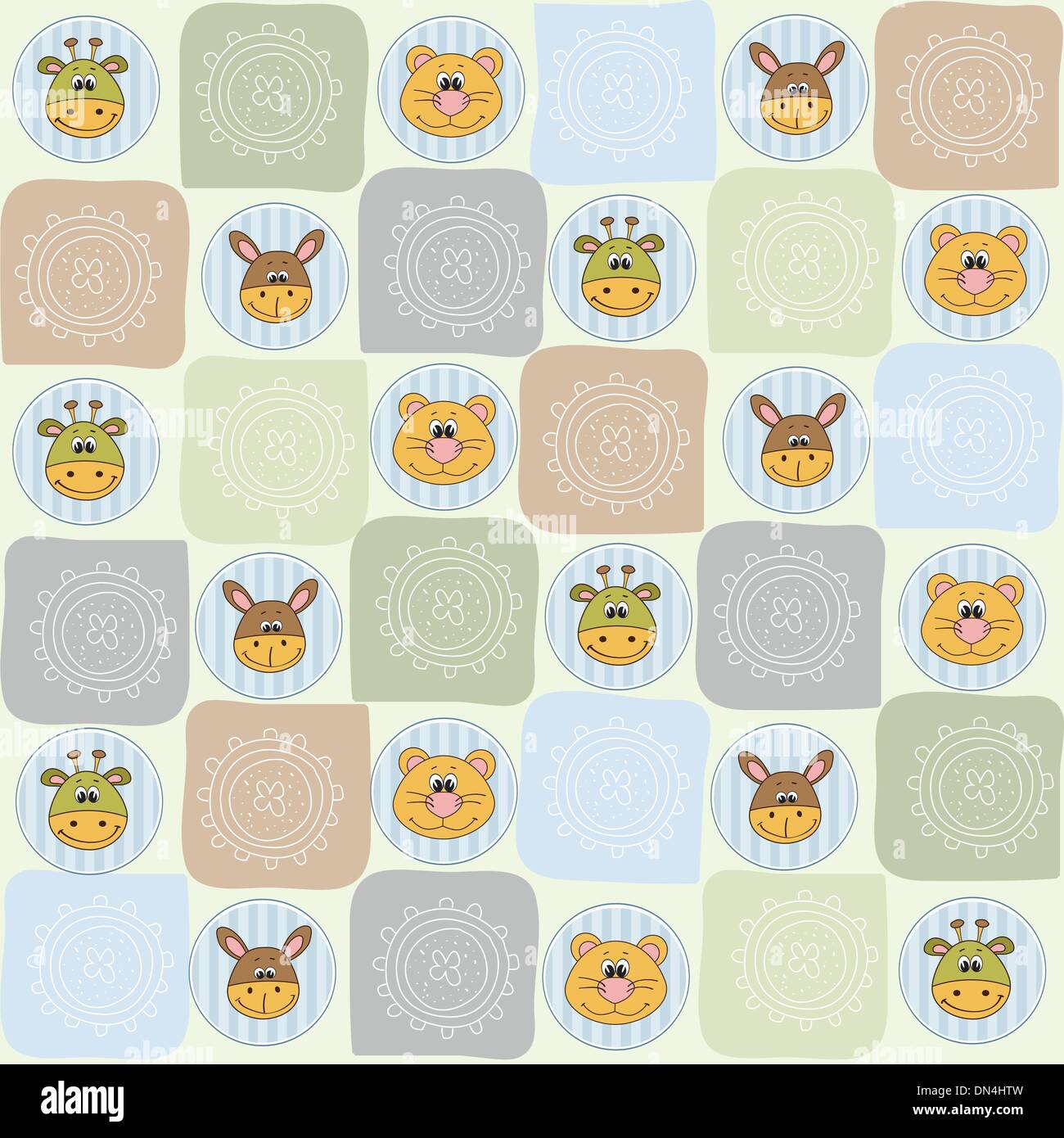 Seamless animal pattern cute Stock Vector Images - Alamy