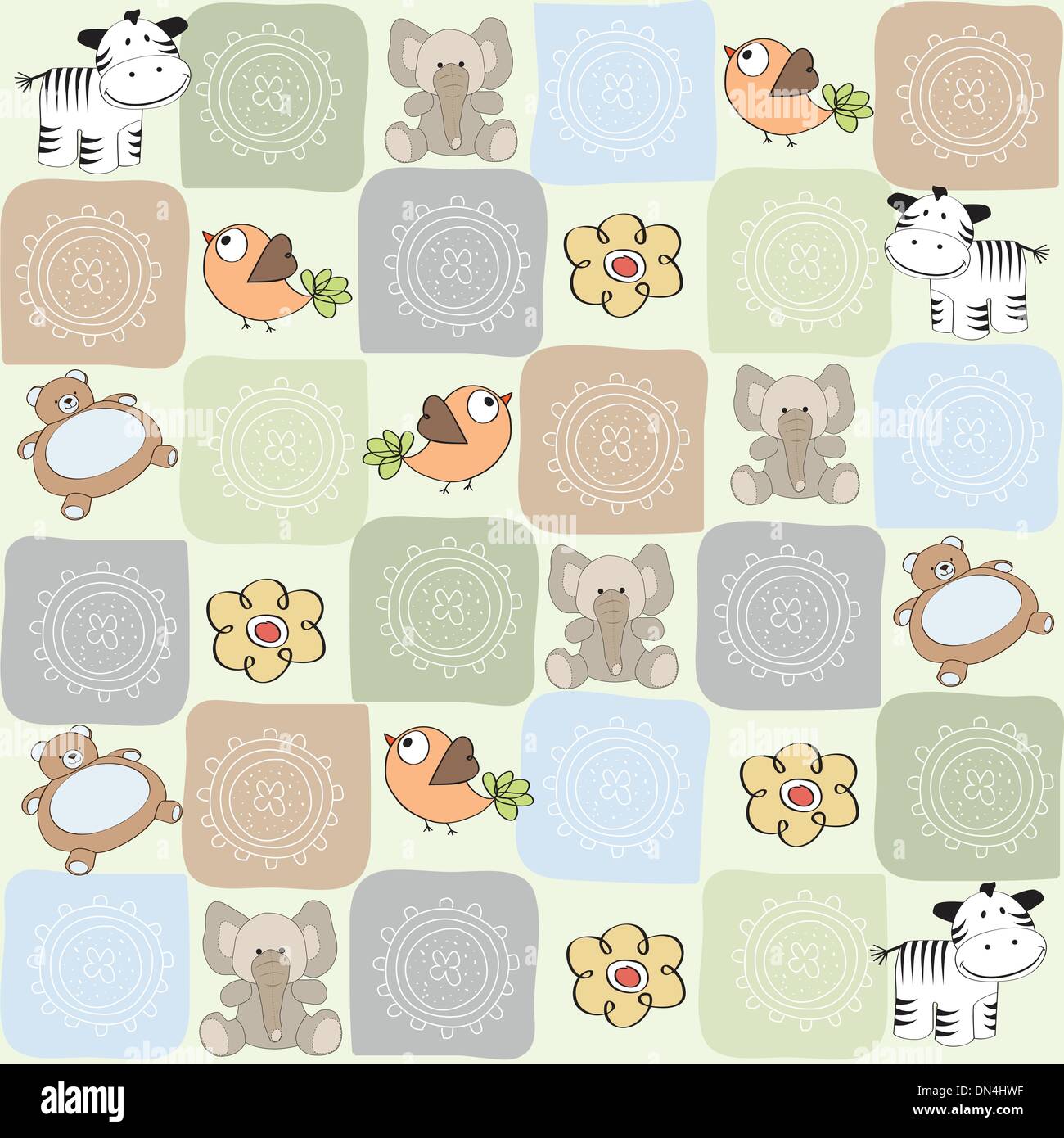 childish seamless pattern with toys Stock Vector