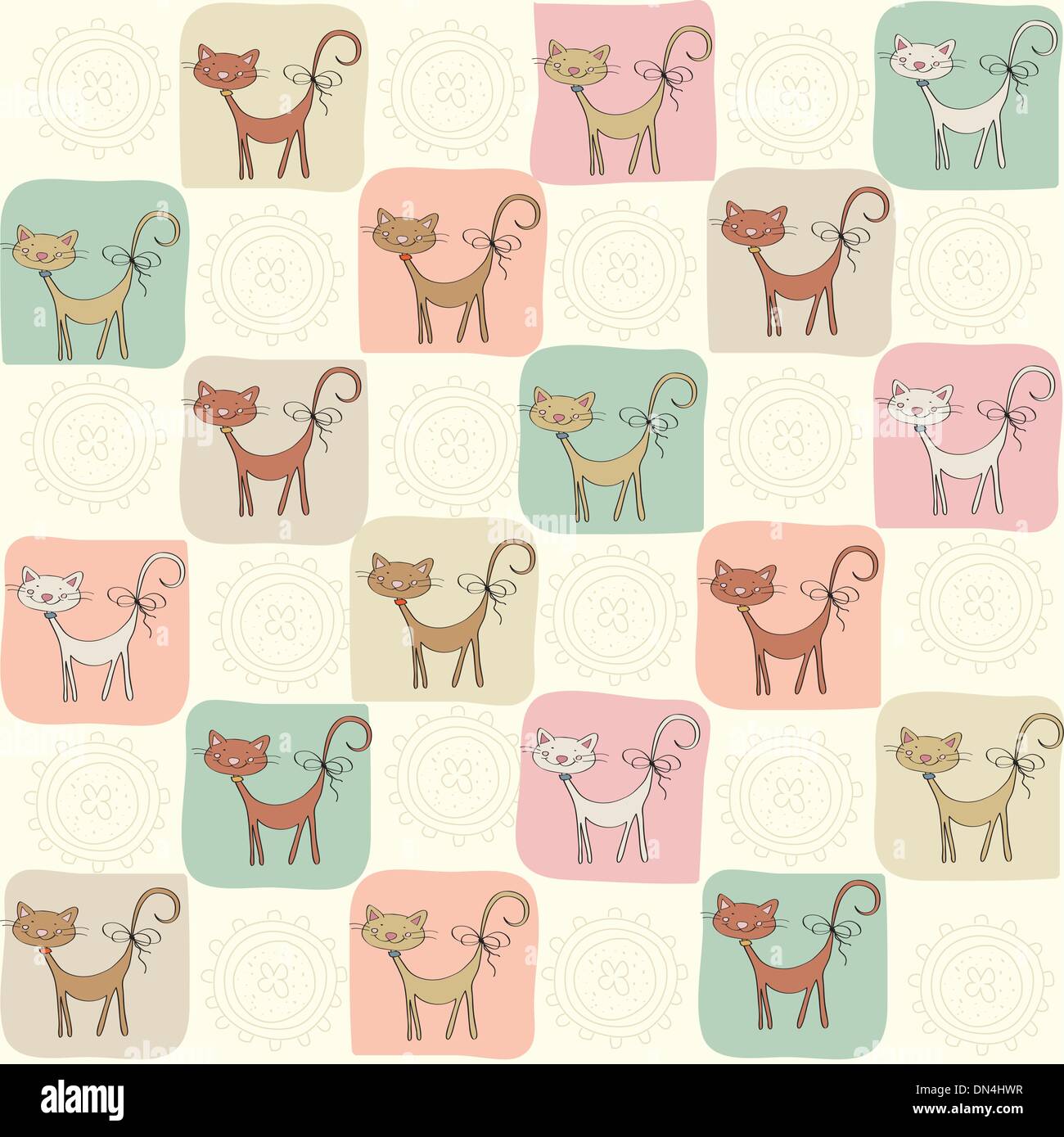 childish seamless pattern with cats Stock Vector Image & Art - Alamy